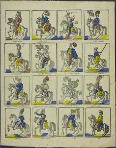 Dragon anglais, dragon danois, hussard irlandais, dragon bavarois-Catchpenny print-Borms 0665