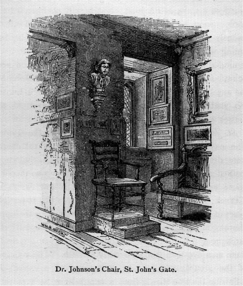 Dr. Johnson's Chair, St. John's Gate - Walks in London, Augustus Hare, 1878