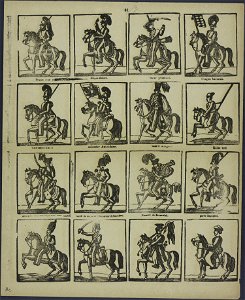 Dragon anglais, dragon danois, hussard irlandais, dragon bavarois-Catchpenny print-Borms 0690