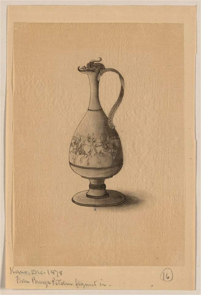 Dragon-headed bronze pitcher with horse motif LCCN2009630194