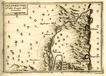 Dragomestre ed altri luoghi dell'Acarnania - Coronelli Vincenzo - 1688