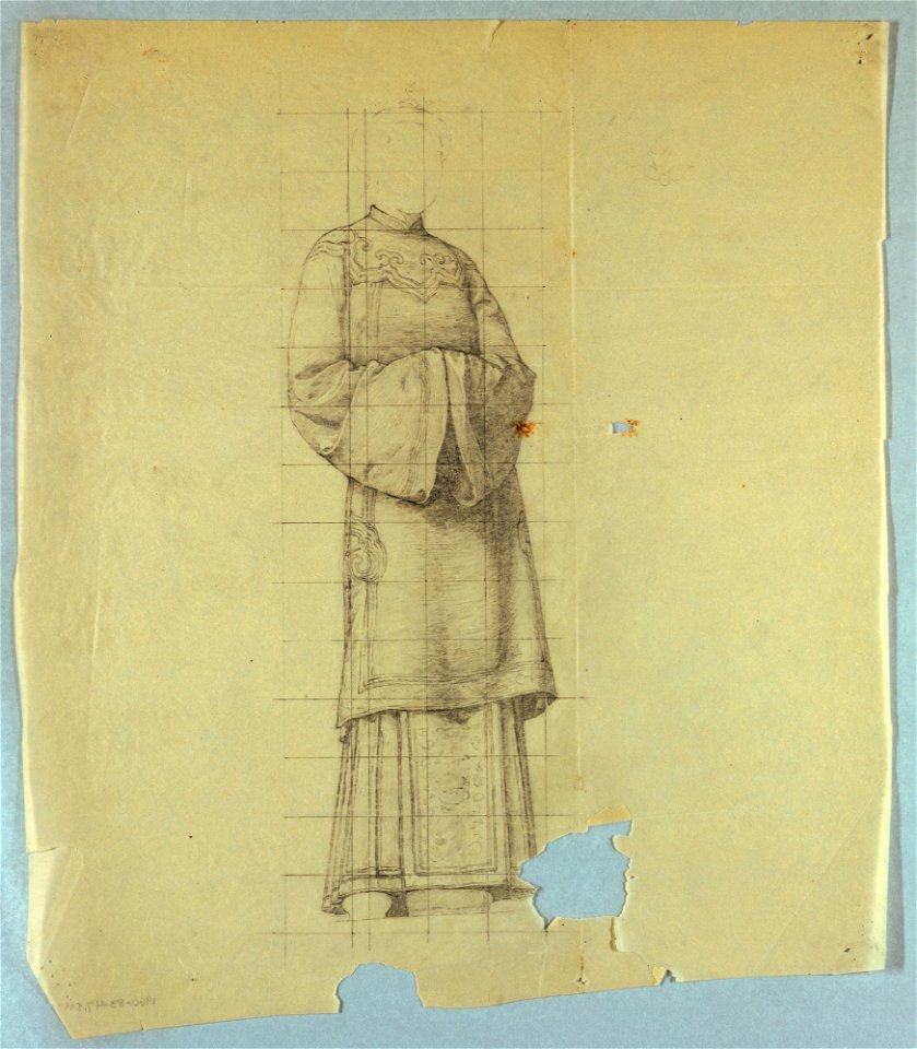 Drapery Study of Chinese Figure in Left Panel of The Marriage of the Atlantic and Pacific