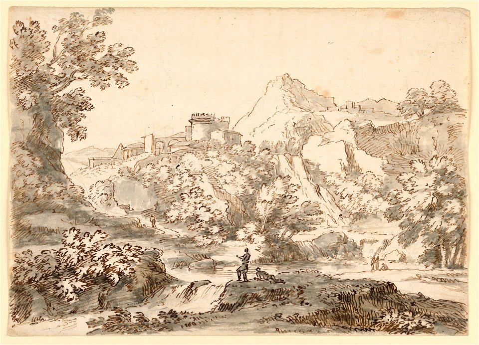 Drawing, A Landscape with Town, 1750–1770 (CH 18123055-2)