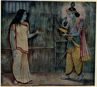 Draupadi satisifies Krishna with one pinch of Rice