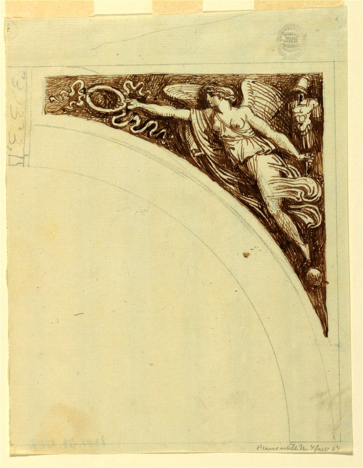Drawing, A Winged Victory in the Right Spandrel of an Arch, ca. 1805 (CH 18109355)