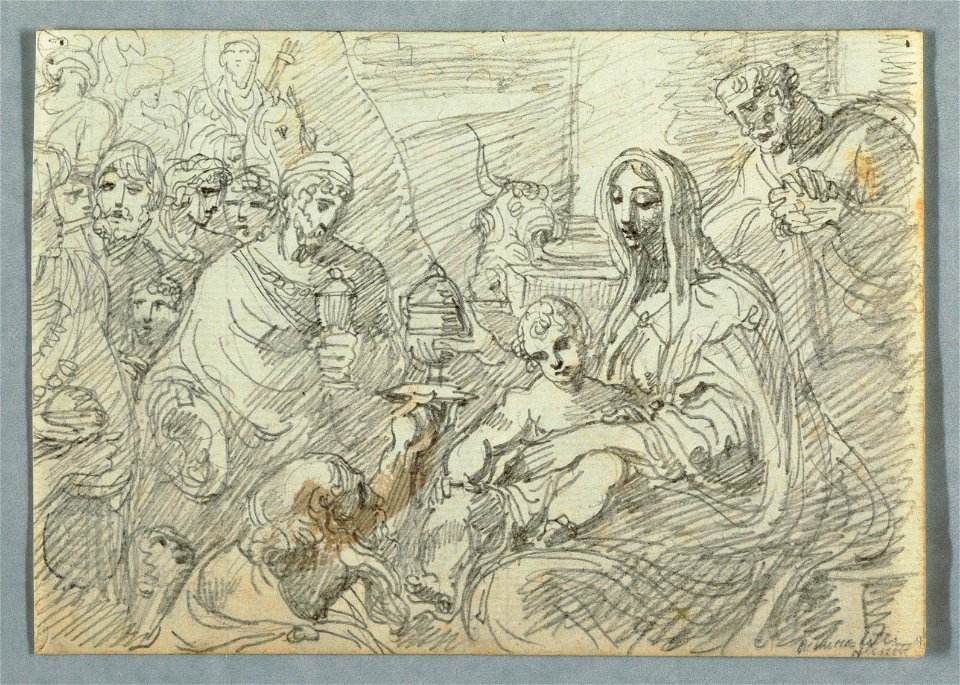 Drawing, Adoration of the Magi study after Lodovico Carracci, 1800–1820 (CH 18118197)