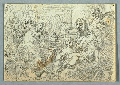 Drawing, Adoration of the Magi study after Lodovico Carracci, 1800–1820 (CH 18118197)