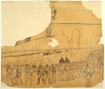 Drawing, An Infantry Column on the March, 1862 (CH 18173873-2)