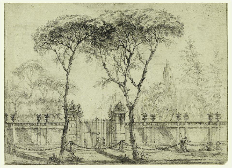 Drawing, At the gate of a villa, 1770–86 (CH 18539797)