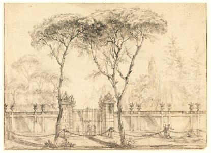 Drawing, At the gate of a villa, 1770–86 (CH 18539797)