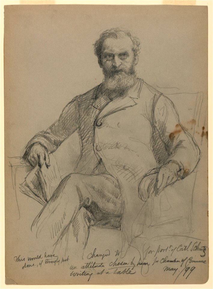 Drawing, Carl Schurz Seated, 1899 (CH 18346519)