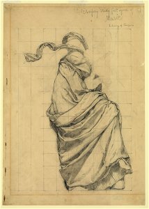 Drapery study for figure of Music Library of Congress LCCN2004662290