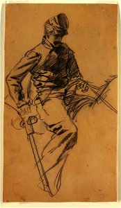 Drawing, Cavalry Soldier on Horseback, 1863 (CH 18173683-2)