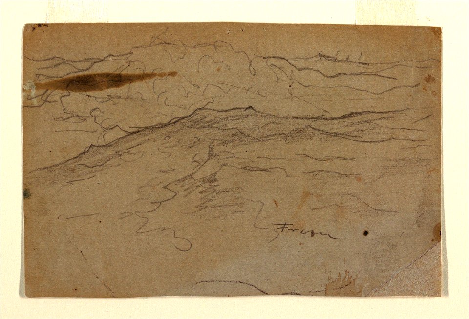 Drawing, Combers in a Stormy Sea with a Vessel on the Horizon, 1890 (CH 18174619)