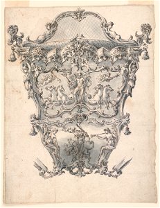 Drawing, Design for a back panel of a coach, 1720–50 (CH 18540525)