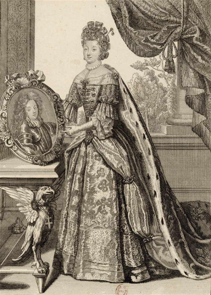 Drawing of Élisabeth Charlotte d'Orléans, Duchess of Lorraine