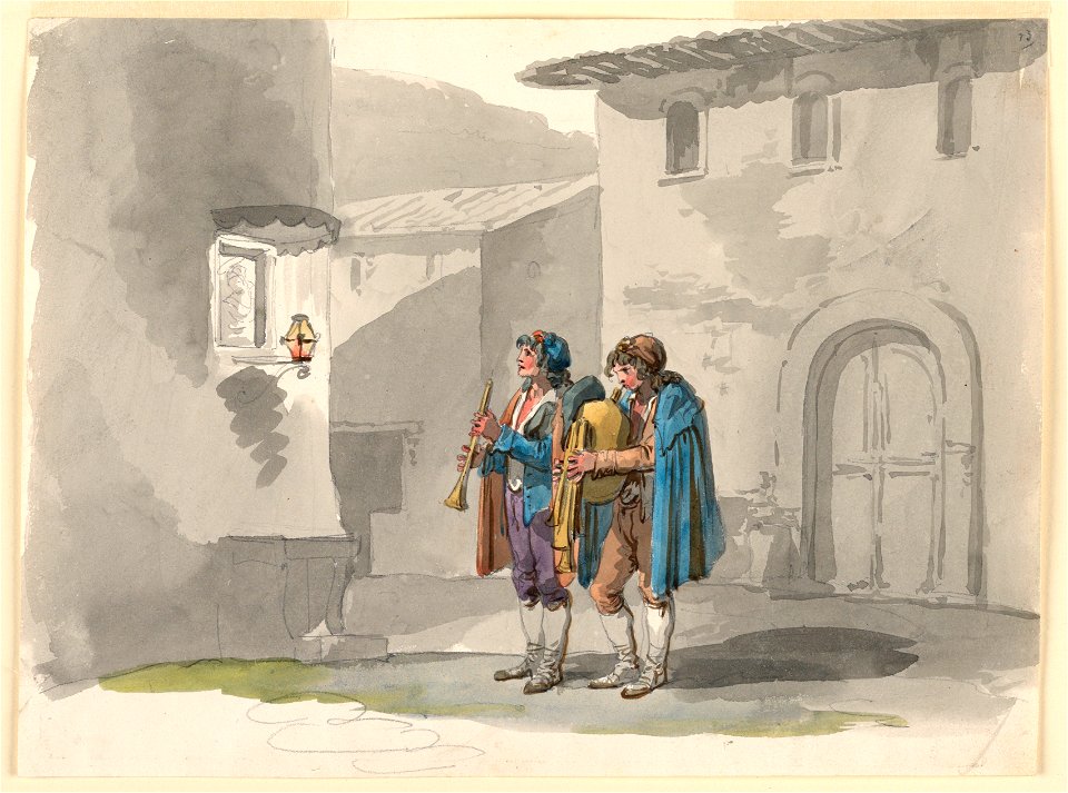 Drawing, Pifferari, Two Pipers from the Abruzzi in Rome, 1807–08 (CH 18329655)
