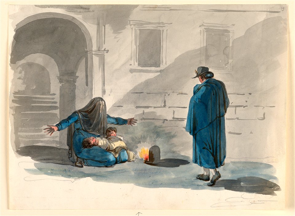 Drawing, A Destitute Woman in Rome, 1807–08 (CH 18329649)