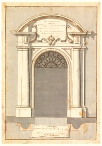 Drawing, Design for a door with arched pediment, 1746 (CH 18127323)