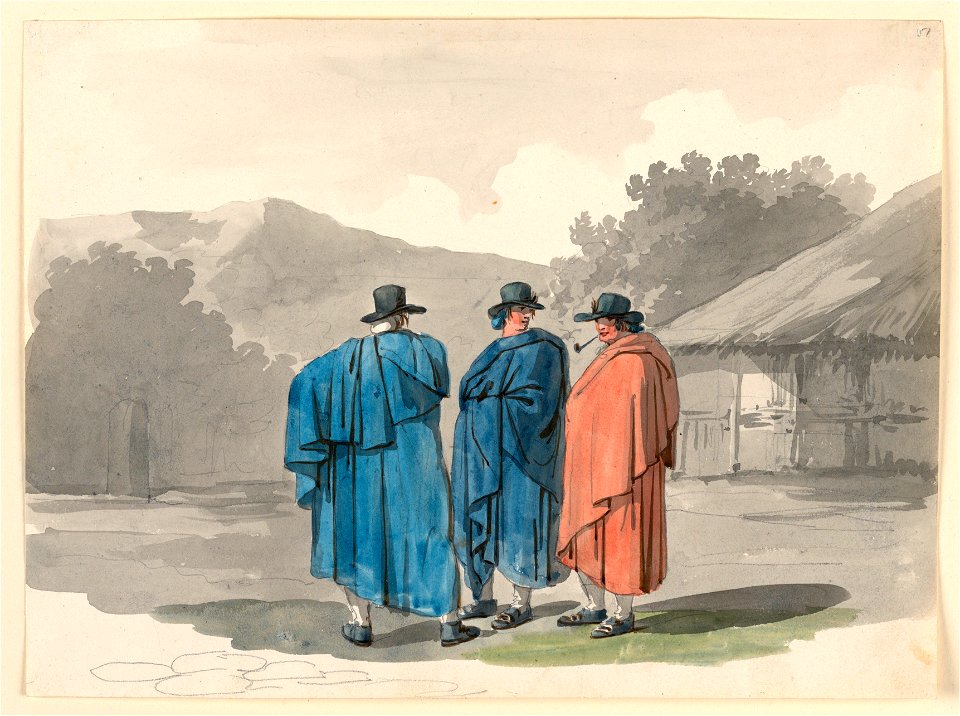 Drawing, A Group of Three Peasants in a Village, 1807–08 (CH 18329691)
