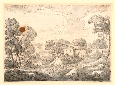 Drawing, A Peasant’s Dwelling in Woody Country, 1750–1770 (CH 18122075-2)