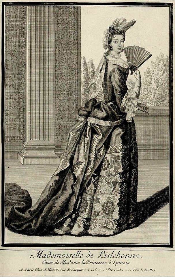 Drawing of Béatrice Hiéronyme de Lorraine, Mademoiselle de Lillebonne