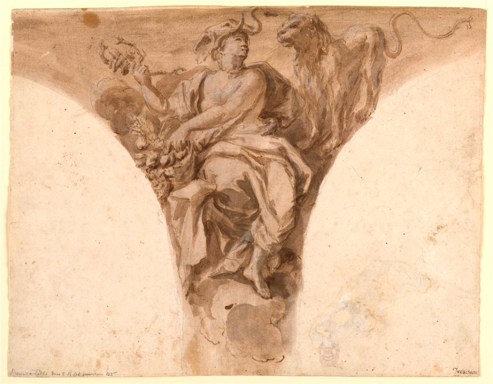 Drawing, Africa, Design for a Pendentive in the Baptismal Vestibule of St. Peter’s, Rome, 1713–26 (CH 18110897)