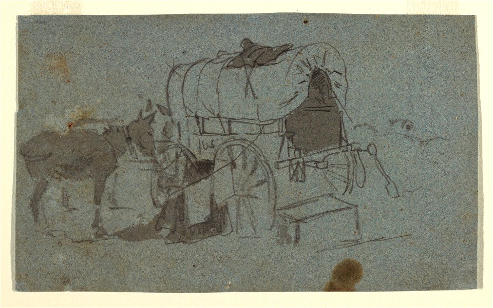Drawing, An Army Wagon and Mule, ca. 1862 (CH 18173985)