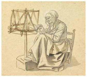 Drawing, An Old Woman Spinning, 1810–30 (CH 18326193)