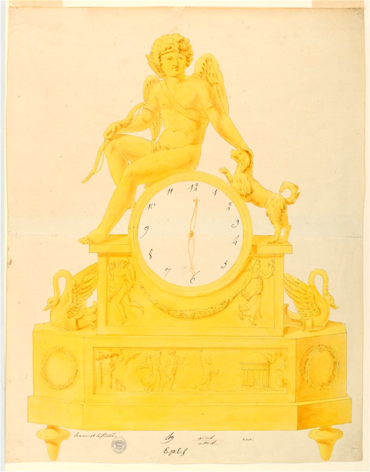 Drawing, Design for clock, 1800–1825 (CH 18328977)