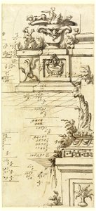Drawing, Architectural Studies and Accounting, mid- 18th century (CH 18127619)