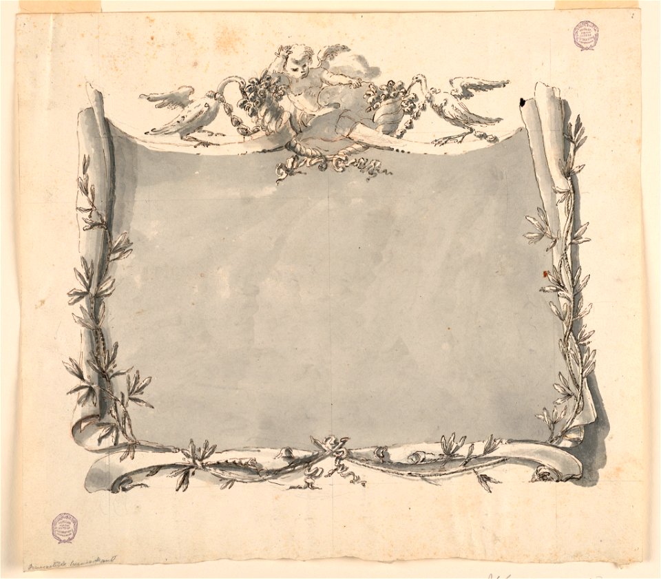 Drawing, Design for decoration of a title page, 1725–50 (CH 18114641-2)