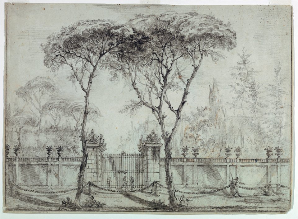 Drawing, At the gate of a villa, 1770–86 (CH 18539797-2)