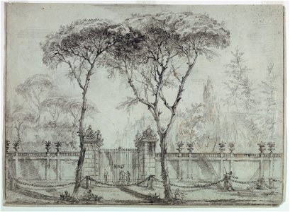 Drawing, At the gate of a villa, 1770–86 (CH 18539797-2)