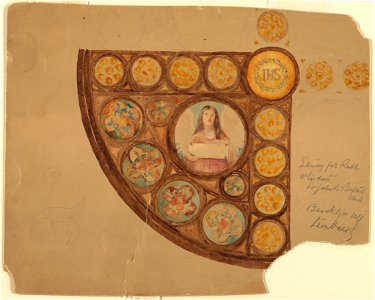 Drawing, Design for Rose Window, St. John the Baptist, Brooklyn, NY, 1905 (CH 18439633-2)