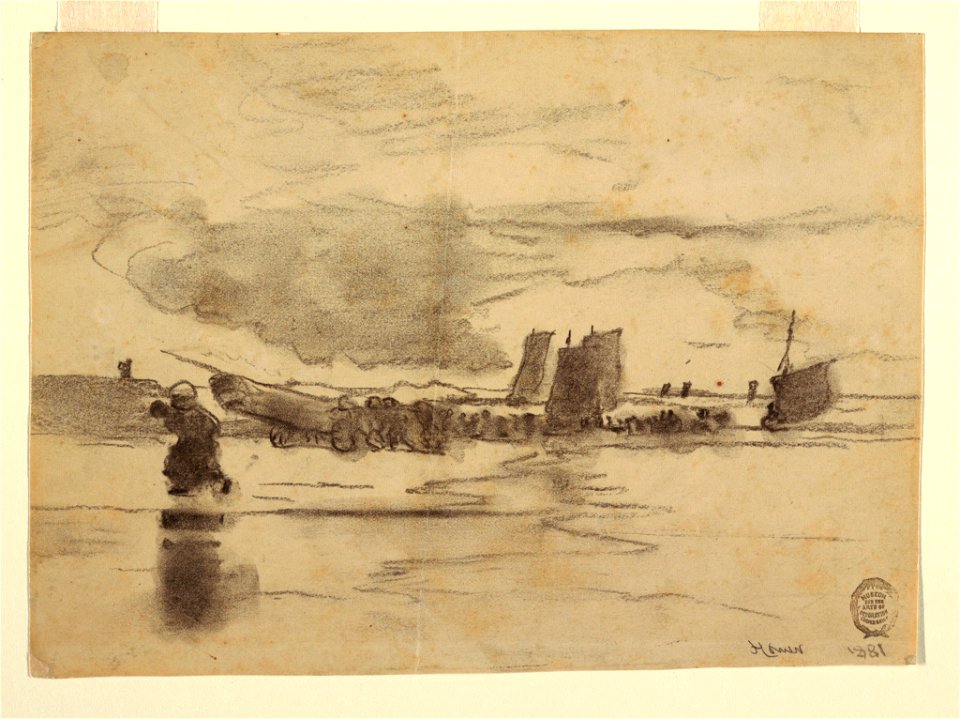 Drawing, Beach at Low Tide, Cullercoats, England, 1881 (CH 18175065)