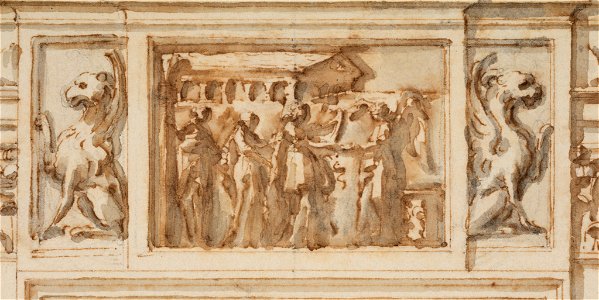 Drawing, Design for the North Portal, Grand Gallery, Villa Albani, Rome, Italy, 1755–56 (CH 18114345-4)