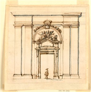 Drawing, Design for the section of a part of a wall with a doorcase, 1740–60 (CH 18114155-2)