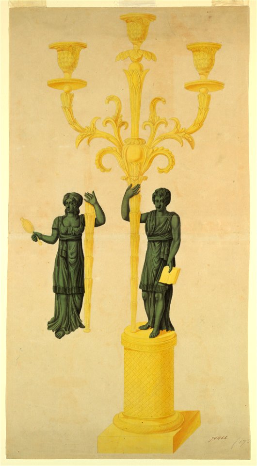 Drawing, Design for Two Candlesticks, 1800–1825 (CH 18328833)