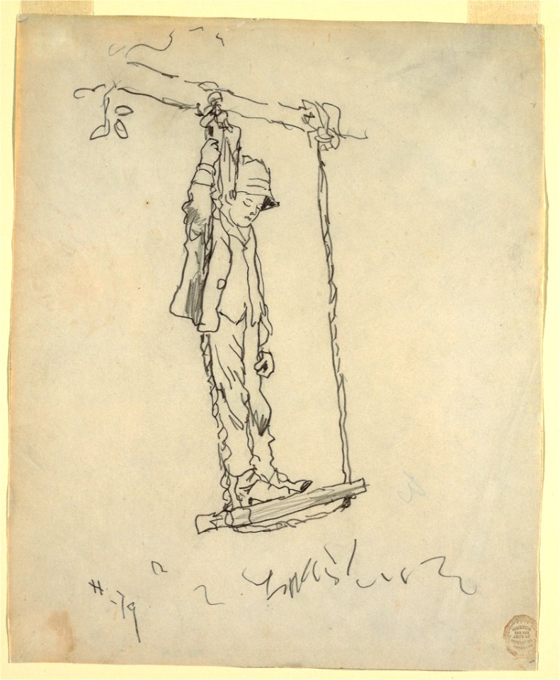 Drawing, Boy on a Swing, 1879 (CH 18175265)