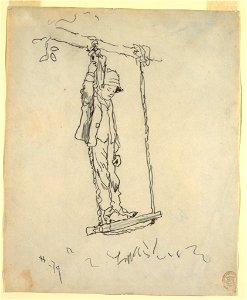 Drawing, Boy on a Swing, 1879 (CH 18175265). Free illustration for personal and commercial use.