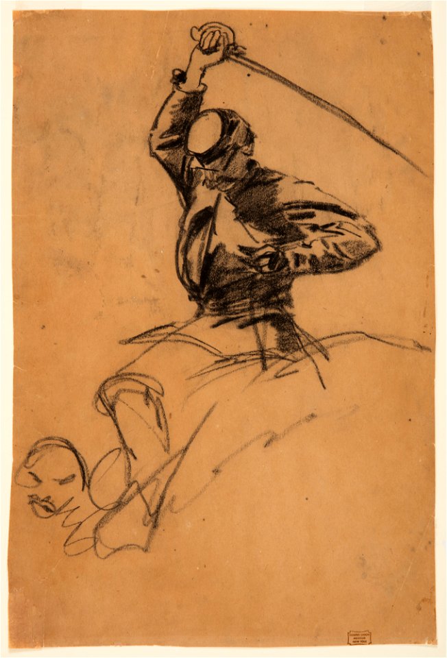 Drawing, Cavalry Soldier with Sword on Horseback, 1863 (CH 18173685)