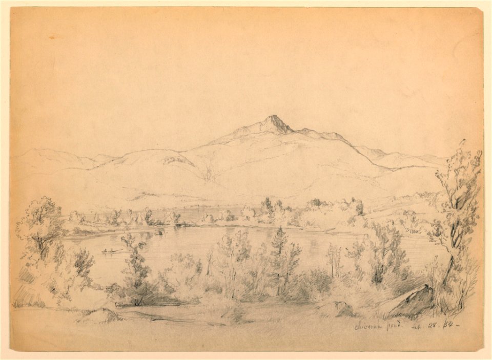 Drawing, Chocorua Pond and Mountain, New Hampshire, September 28, 1854 (CH 18565869)