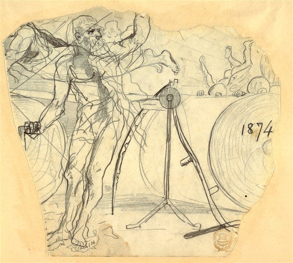 Drawing, Father Time, 1874 (CH 18175219)