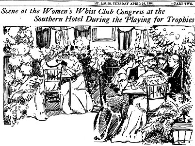 Drawing by Marguerite Martyn of Women's Whist Club Congress, 1906, St. Louis