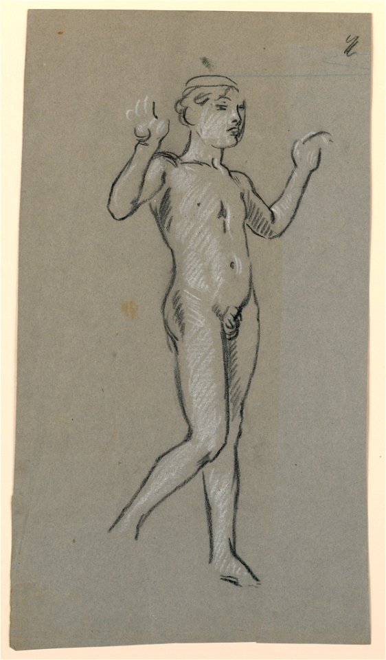 Drawing, figure study for a fountain design, ca. 1890 (CH 18404473)