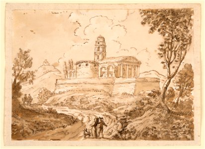 Drawing, Figures on Road, mid- 18th–late 18th century (CH 18128079-2)