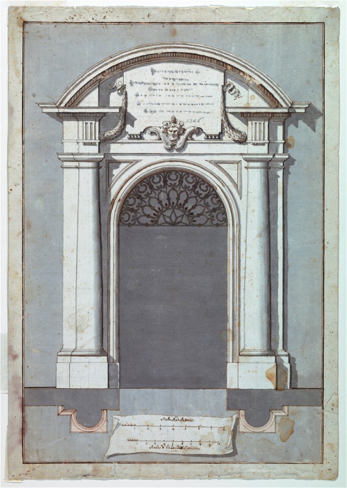 Drawing, Design for a door with arched pediment, 1746 (CH 18127323-2)