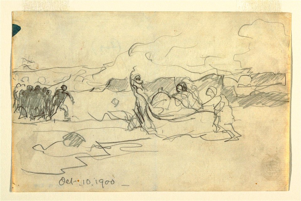 Drawing, Fishermen Beaching a Dory, October 10, 1900 (CH 18174413)