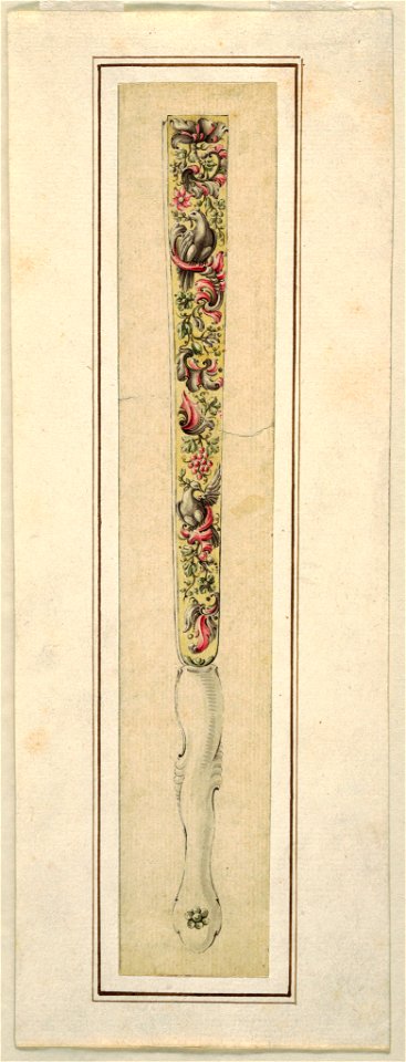 Drawing, Design for a Fan, Closed, 1750–75 (CH 18545593)